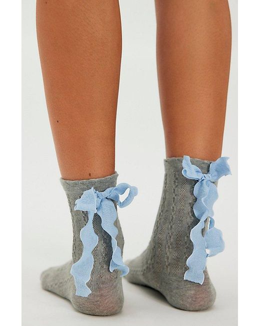 High Heel Jungle Blue Mel Bow Socks By