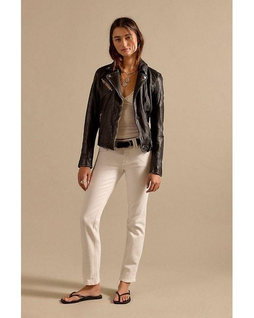 Free People Natural Oracle Low-Rise Slim Straight Jeans