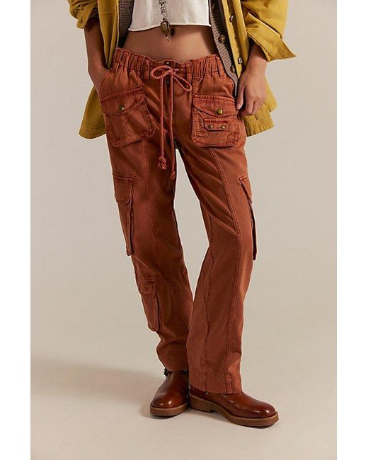 Free People Brown Tahiti Cargo Trousers By