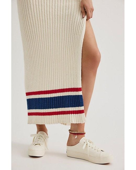 Keds White Triple Kick Canvas Mules