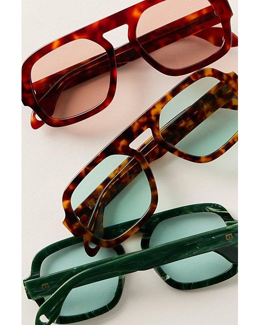 Elisa Johnson Green Jane Aviator Sunglasses