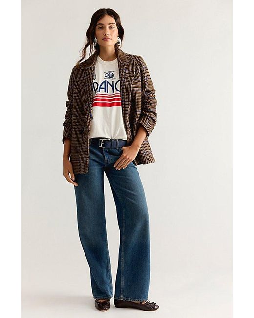 Closed Brown Fitted Double Breasted Blazer