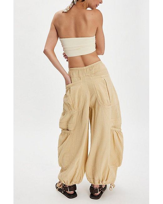 Free People Multicolor Rush Effect Low-Rise Parachute Pants