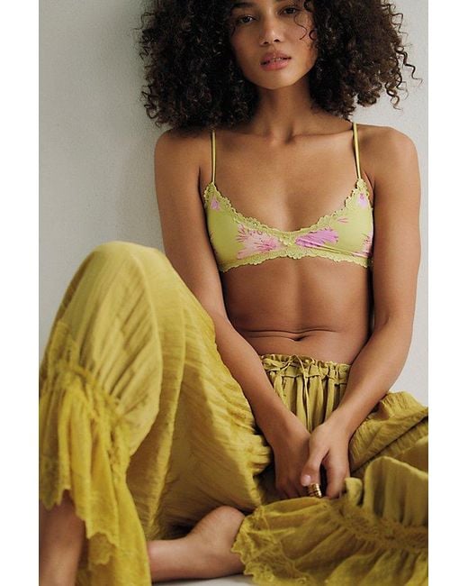 Intimately By Free People Brown Charlie Lace Microfiber V-Neck Bralette By
