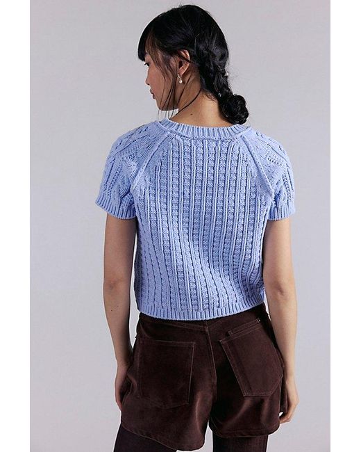 Free People Blue Bubblegum Pullover