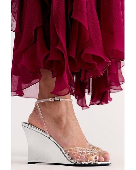 Jeffrey Campbell Red Marbella Jelly Wedges By
