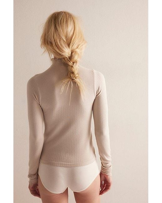 Intimately By Free People Natural So Soft Seamless Modal Mock Neck Top By