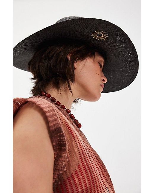 Van Palma Black Solveig Jr Straw Hat
