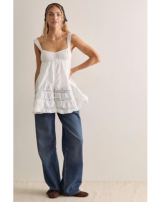 Free People Blue Soft Launch Bodysuit