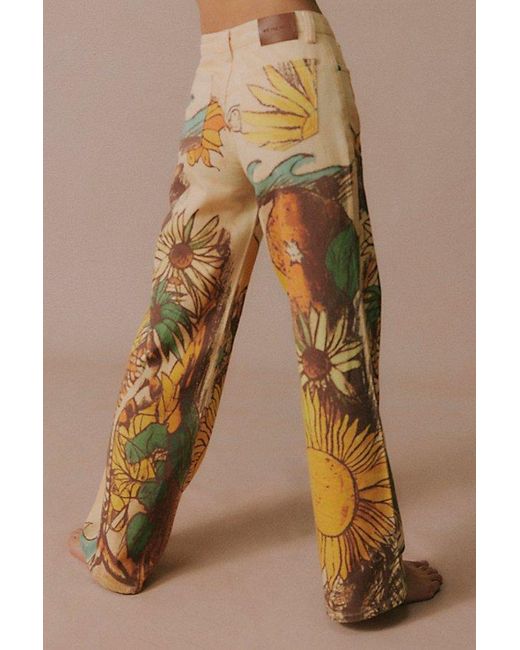 Free People Natural Tinsley Printed Jeans