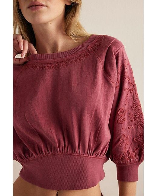 Intimately By Free People Red Feeling Special Pullover By