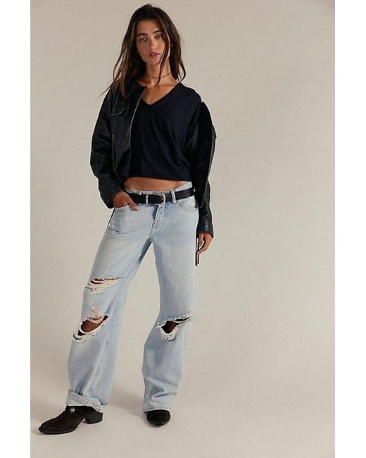 Free People Black Take 2 Tee