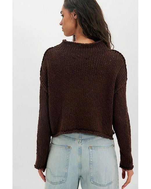 Free People Brown Opal Rollneck Knit Jumper