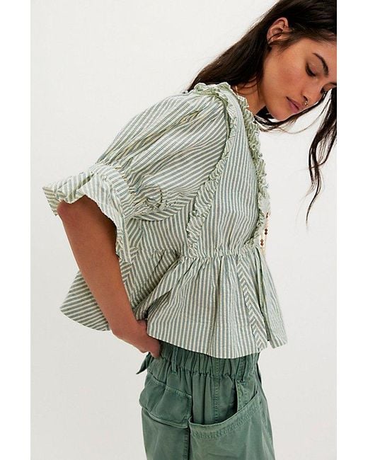 Free People Gray Miley Cotton Top