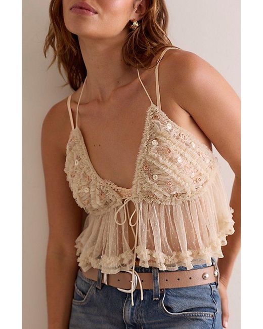 Intimately By Free People Brown Rosalita Ruffle Cami By