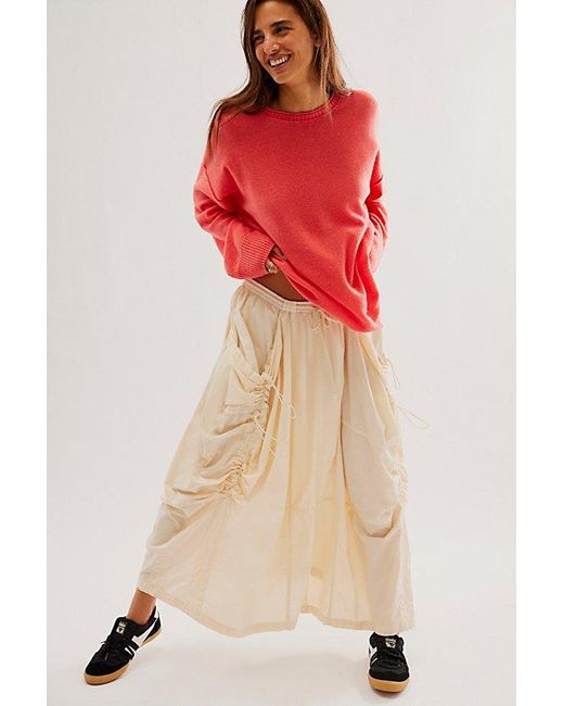 Free People Red Addie Cashmere Pullover At In Geranium, Size: Xs