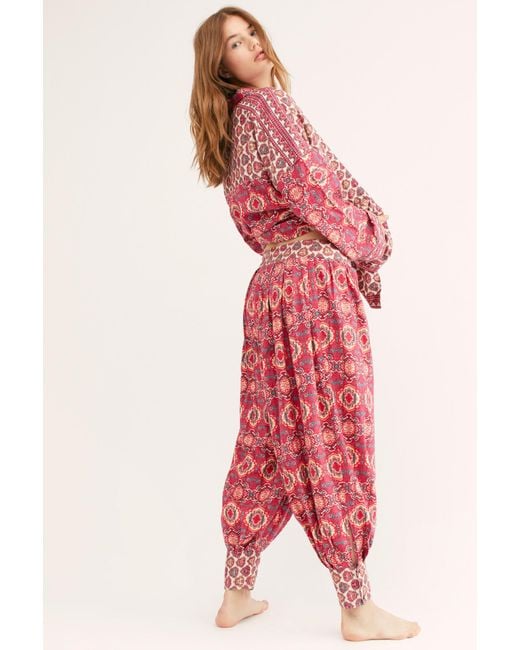Free People Red Holibabe Sleep Pants By Intimately