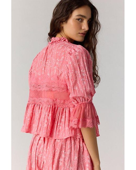 Intimately By Free People Red Forever Young Printed Bed Jacket By