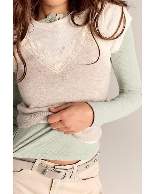 Intimately By Free People Multicolor Keeping It Light Ribbed Henley By