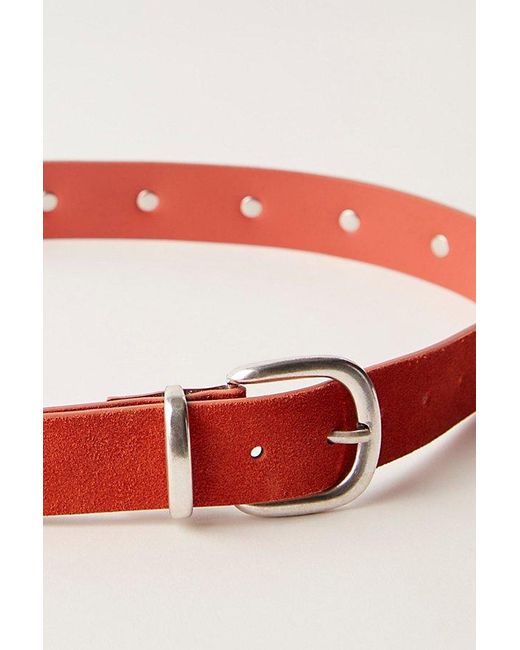 Free People Red Rhodes Suede Belt