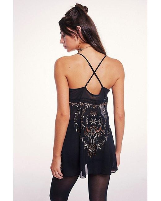 Free People Black Starstruck Mini Slip