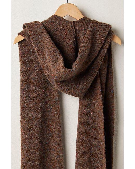 Free People Brown Wrap Me Up Hooded Scarf