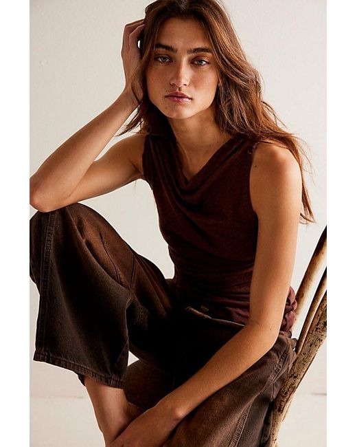 Free People Brown Fall For Me Tee