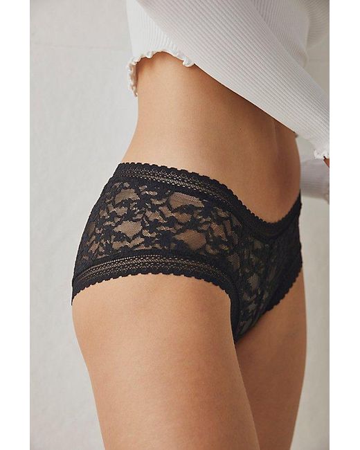 Free People Brown Low-Rise Daisy Lace Boyshort Undies