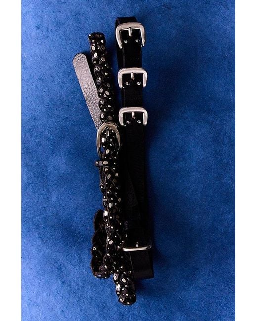 Free People Black Sol Slim Stud Belt