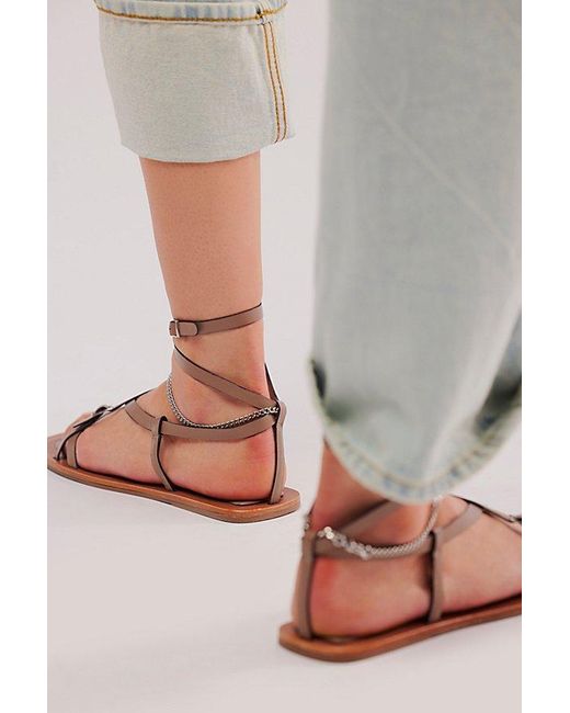 Vicenza Gray Athena Anklet Wrap Sandals