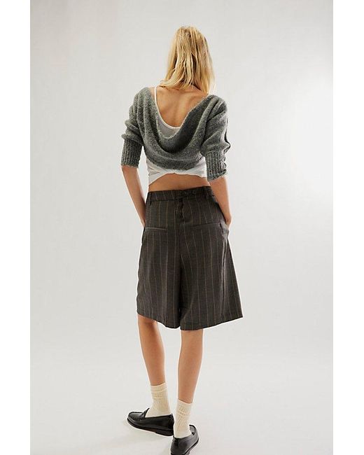Free People Multicolor Something About You Trouser Shorts At In Charcoal Combo, Size: Us 0