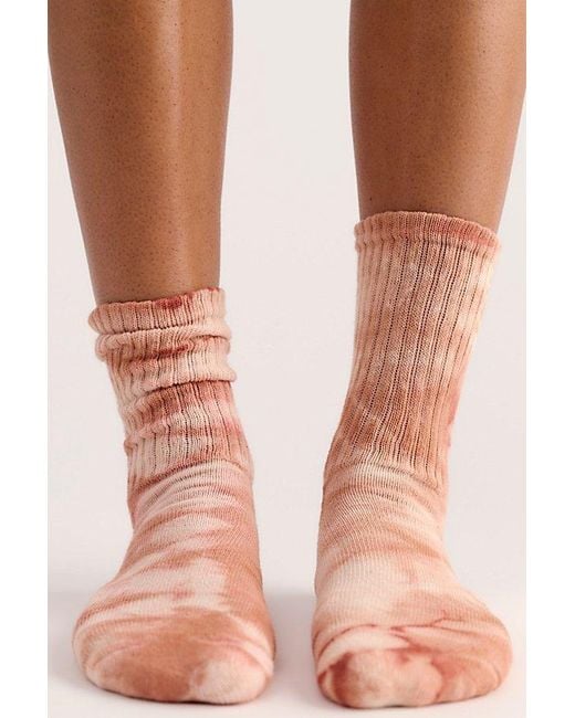 American Trench Pink Natural Tie-Dyed Socks By