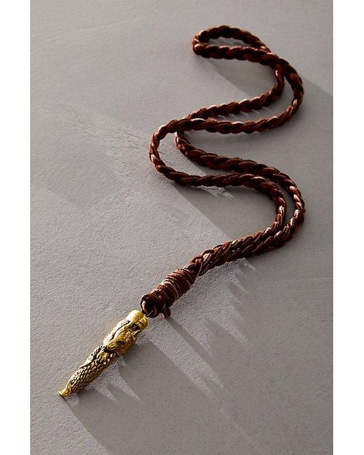 Alkemie Gray Braided Deer Leather Necklace