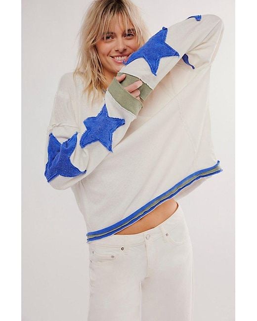Free People You're A Star Tee in Blue | Lyst UK