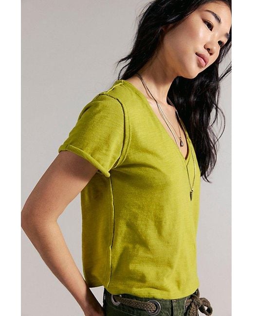 Free People Green Take 2 Tee