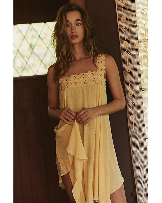Intimately By Free People Natural Don'T You Love It Mini Slip Dress By