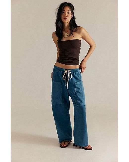 Free People Blue We The Free Jet Set Knit Pull-On Pants