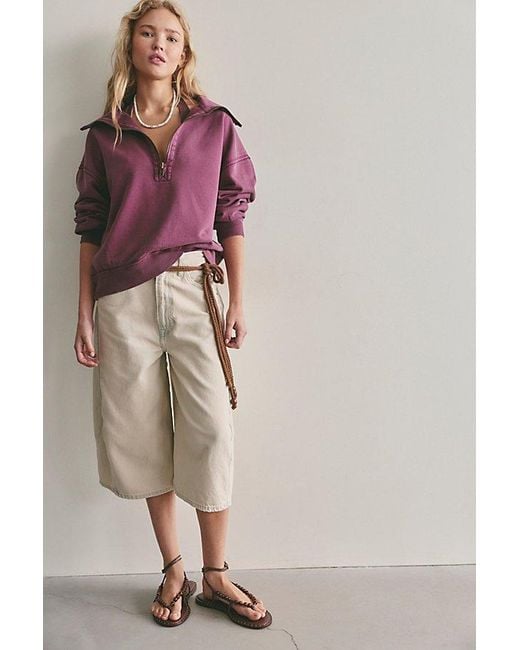 Free People Purple Parker Half-Zip Pullover