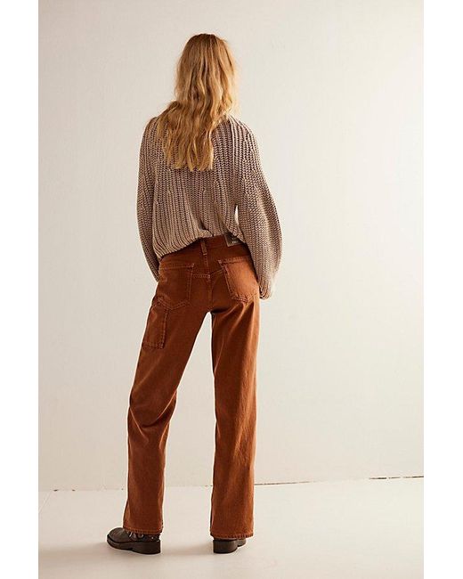 Free People Brown We The Free Tinsley Baggy High-rise Jeans