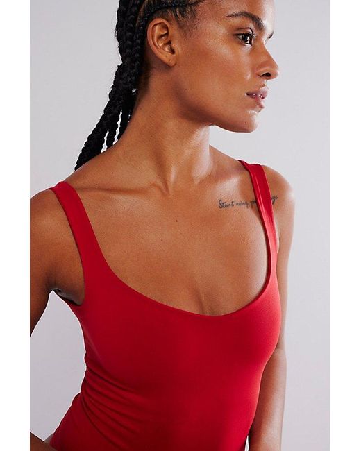 Intimately By Free People Red Clean Lines Bodysuit