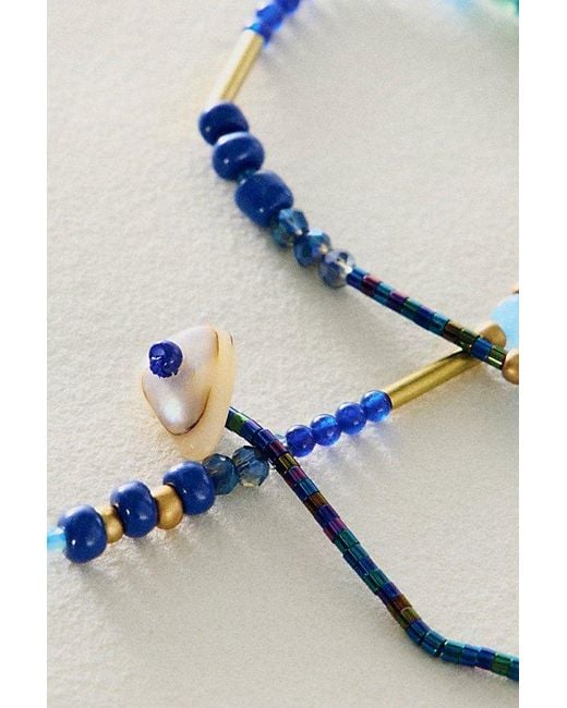 Free People Multicolor Muse Semi-Precious Short Beaded Layering Necklace