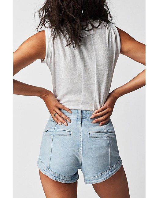 Free People Gray Crvy Mona High-rise Shorts