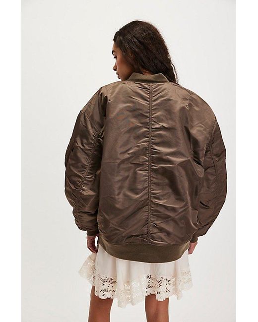 Alpha Industries Brown Oversized Ma-1 Mod Flight Jacket
