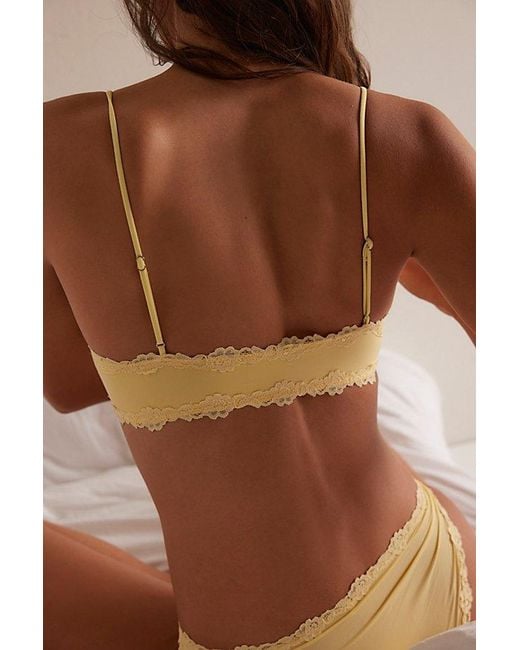 Intimately By Free People Brown Charlie Lace Microfiber V-Neck Bralette By