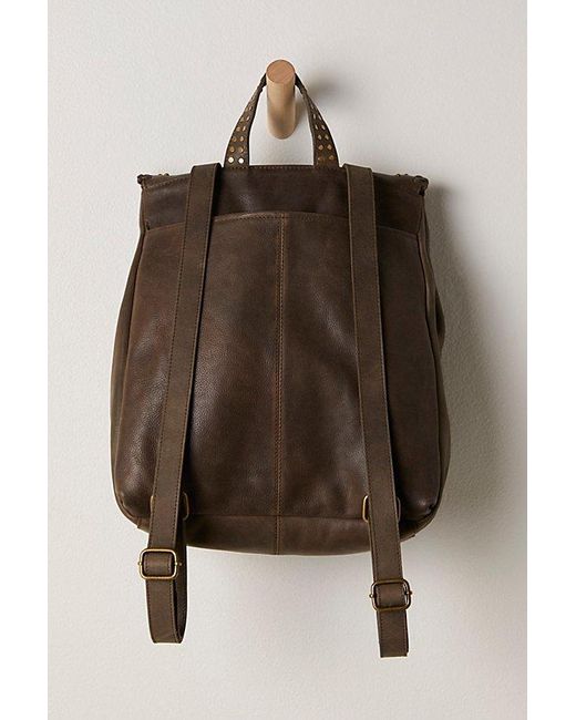 Free People Brown Portia Leather Backpack