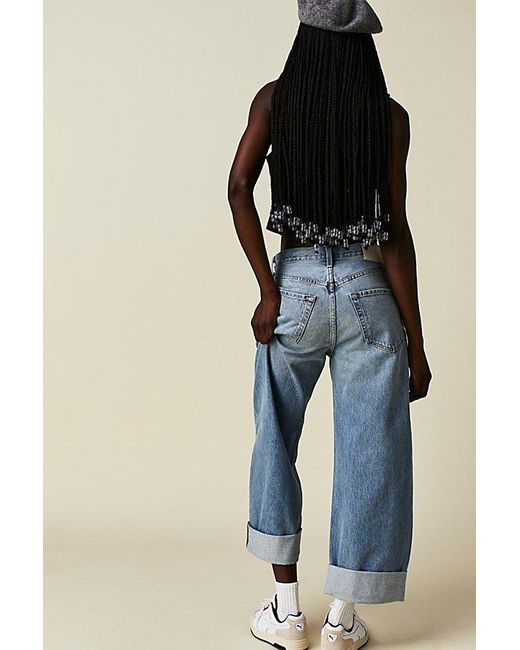 Citizens of Humanity Blue Ayla Baggy Cuffed Crop Jeans