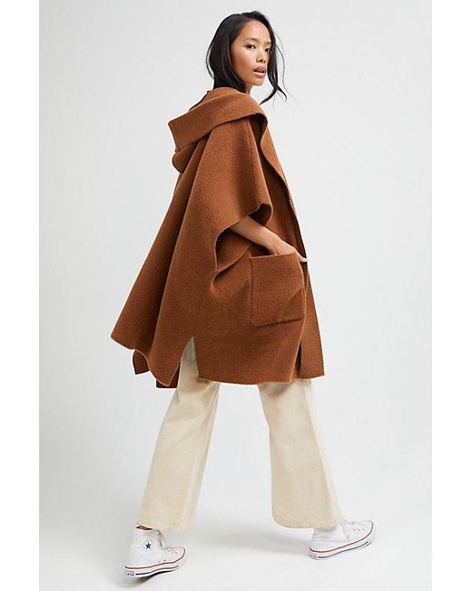 Free People Red All I Need Cozy Hooded Kimono At In Tobacco