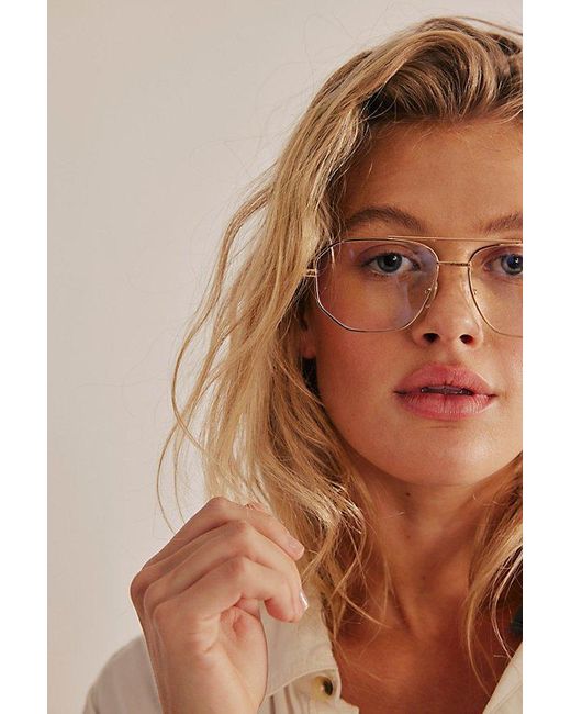 Free People Brown Peter Retro-Light Aviator Glasses