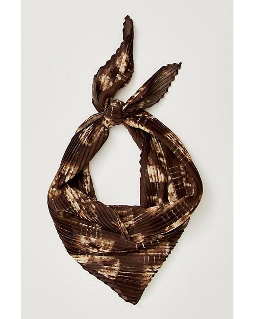 Free People Natural Pleated Printed Skinny Bandana