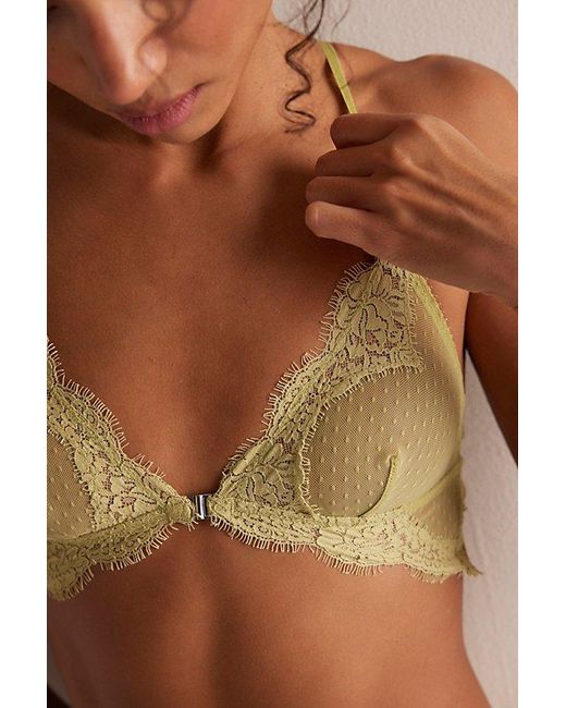Intimately By Free People Brown Fiona Mesh Front-Close Bralette By